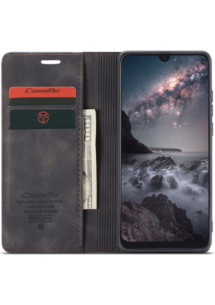 Xiaomi Mi 9-Black Için Otomatik Emilmiş Retro Business Deri Cüzdan Stand Telefon Kılıfı (Yurt Dışından)