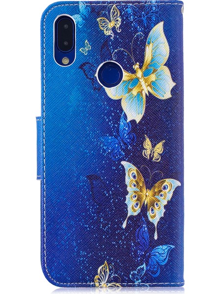 Xiaomi Redmi Için Desen Deri Cüzdan Kılıfı Not 7s /not 7 /not 7 Pro (Hindistan) -Butterfly Desen (Yurt Dışından)