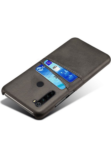 Ksq Çift Kart Yuvaları Pu Deri Kaplamalı Xiaomi Redmi Note 8-Black Için (Yurt Dışından)