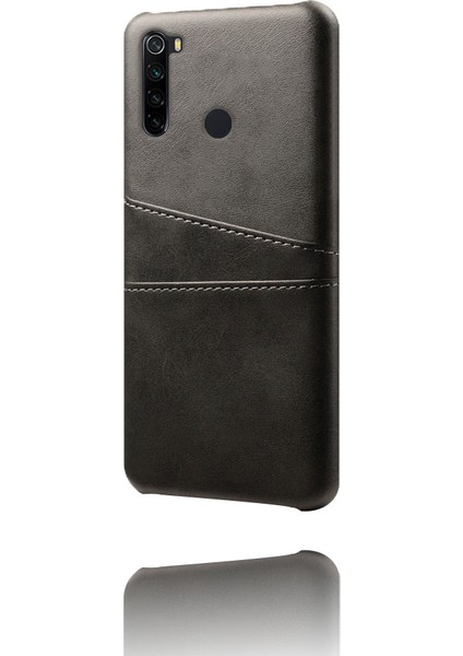 Ksq Çift Kart Yuvaları Pu Deri Kaplamalı Xiaomi Redmi Note 8-Black Için (Yurt Dışından)