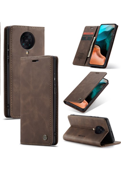 Xiaomi Redmi K30 Pro/poco F2 Pro-Coffee Için Otomatik Emilmiş Deri Kılıf (Yurt Dışından)