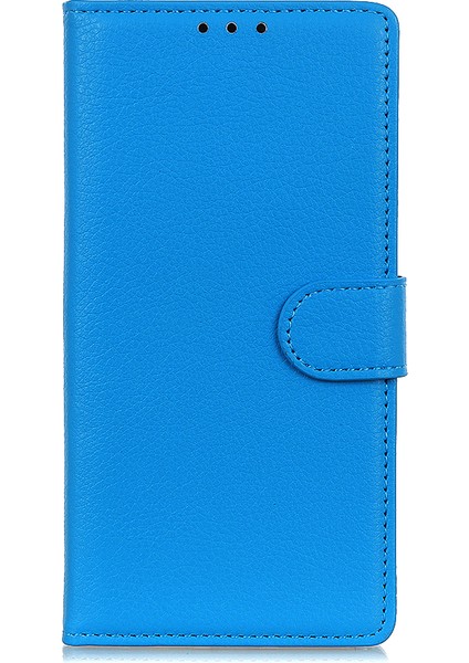 Xiaomi Redmi Için Klasik Litchi Doku Pu Deri Cüzdan Kılıfı Not 8t-Blue (Yurt Dışından)