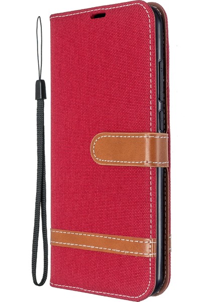 Xiaomi Redmi Için Çeşitli Kot Ceza Deri Cüzdan Kılıfı Not 8t-Red (Yurt Dışından)