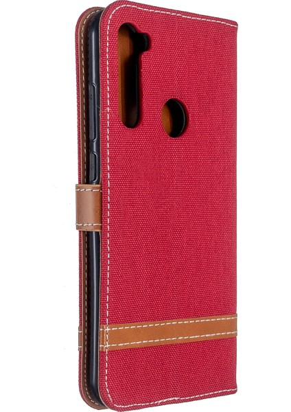 Xiaomi Redmi Için Çeşitli Kot Ceza Deri Cüzdan Kılıfı Not 8t-Red (Yurt Dışından)