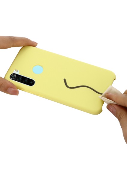 Xiaomi Redmi Için Kayışlı Ipeksi-Yumuşak Dokunuşlu Sıvı Silikon Kapak Kasası Not 8 2021-SARISI (Yurt Dışından)