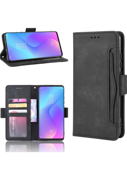 Deri Cüzdan Stand Telefon Kapağı Kılıfı Xiaomi Redmi K20 Pro/redmi K20/MI 9t/mi 9t Pro-Black Için (Yurt Dışından)