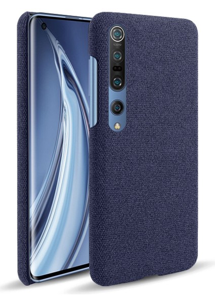 Xiaomi Mi 10/mi 10 Pro-Mavi Için Kumaş Kaplamalı Plastik Sert Telefon Kabuğu (Yurt Dışından)