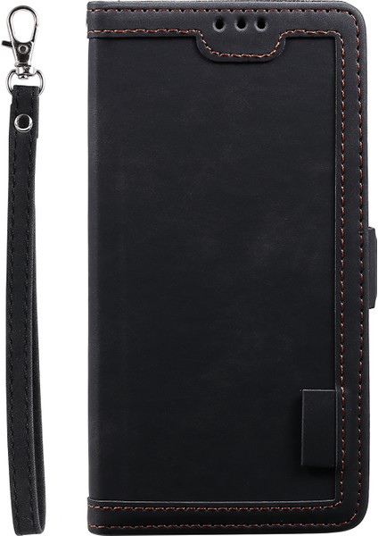 Xiaomi Redmi Için Vintage Bir Ekleme Stili Cüzdan Deri Telefon Kapağı Not 8t-Black (Yurt Dışından)