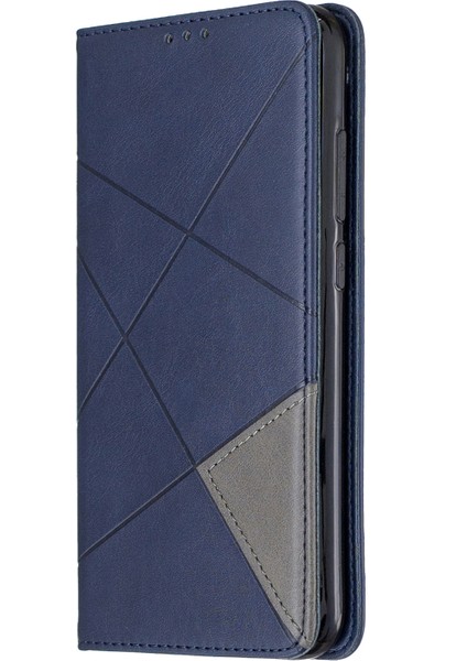 Geometrik Desen Standı Deri Kart Tutucu Xiaomi Redmi Note 8-Blue Için (Yurt Dışından) fiyatları