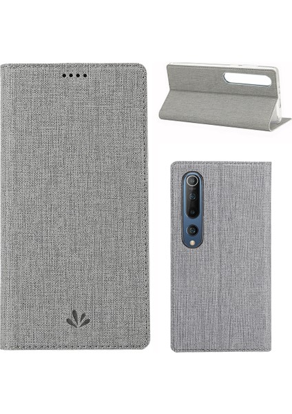 Dmx Çapraz Doku Stand Deri Kart Tutucu Xiaomi Mi 10/mi 10 Pro-Grey Için (Yurt Dışından)