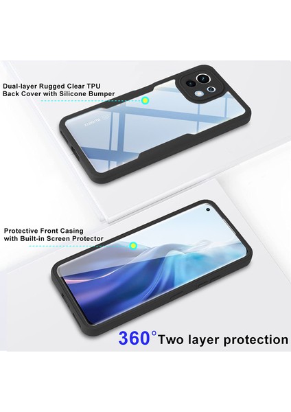 Tamamen Sarılmış Akrilik Arka Panel+Tpu Çerçeve Cep Telefon Kapağı, Xiaomi Mi 11-Yeşil Için Pet Ekran Koruyucu ile (Yurt Dışından)