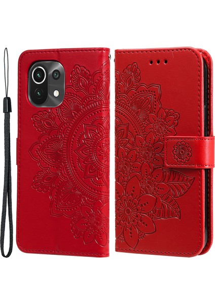 Pu Deri Izleme Çiçekleri Desen Cüzdan Telefon Kasası Xiaomi Mi Için Kordon (Yurt Dışından)