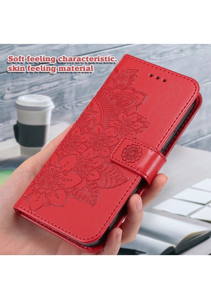 Pu Deri Izleme Çiçekleri Desen Cüzdan Telefon Kasası Xiaomi Mi Için Kordon (Yurt Dışından)