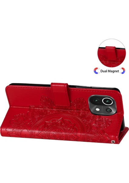 Pu Deri Izleme Çiçekleri Desen Cüzdan Telefon Kasası Xiaomi Mi Için Kordon (Yurt Dışından)