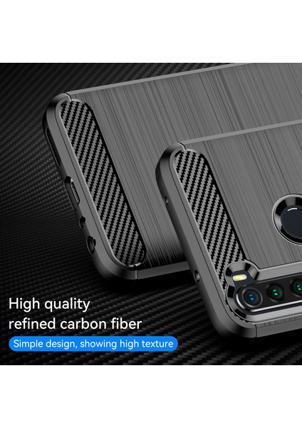 1.8mm Anti-Güz Esnek Tpu Koruyucu Koruma Kılıfı Karbon Fiber Fırçalı Doku Telefon Kapağı Xiaomi Redmi Not 8/redmi Not 8 2021-BLACK (Yurt Dışından) fiyatları