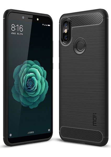 Karbon Fiber Doku Xiaomi Redmi S2/y2-Black Için Fırçalanmış Tpu Geri Kılıf (Yurt Dışından)