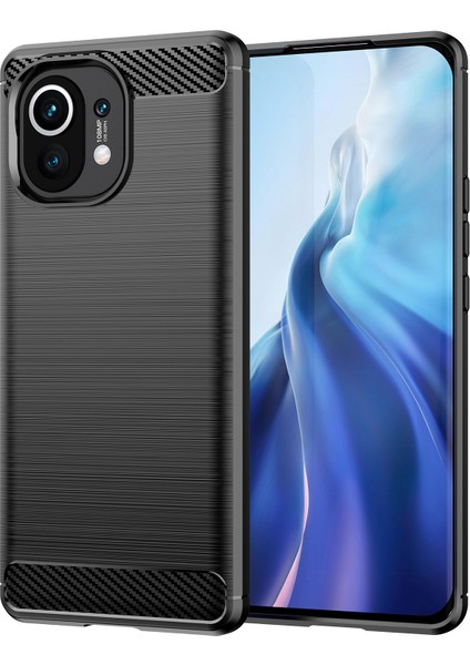 Xiaomi Mi Için 1.8mm 11 Karbon Fiber Fırçalı Doku Yumuşak Tpu Geri Kılıf Mobil Telefon Kapak Black (Yurt Dışından)
