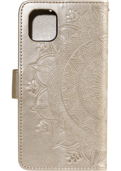 Xiaomi Mi 11-Altın Için Kayışlı Basılı Mandala Çiçek Cüzdan Deri Kasa (Yurt Dışından)