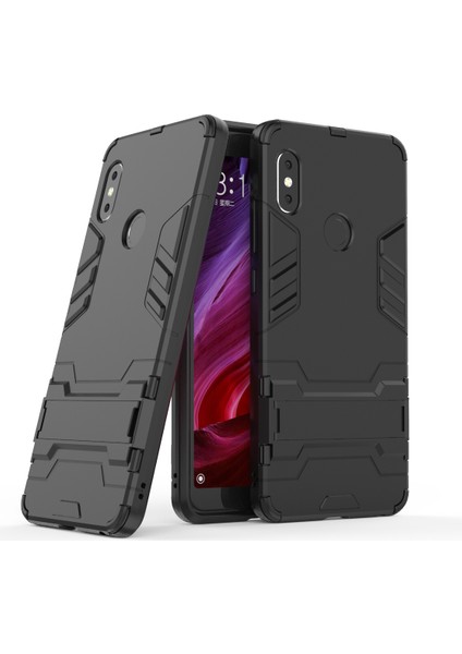 Shockproof Pc+Tpu Hibrid Kickstand Telefon Kılıfı Xiaomi Redmi Note 5 Pro (Çift Kamera)/redmi Note 5 (Çin) -Black (Yurt Dışından)