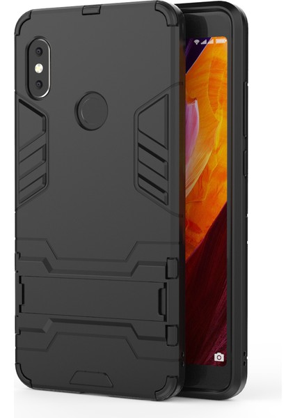 Shockproof Pc+Tpu Hibrid Kickstand Telefon Kılıfı Xiaomi Redmi Note 5 Pro (Çift Kamera)/redmi Note 5 (Çin) -Black (Yurt Dışından)