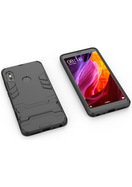 Shockproof Pc+Tpu Hibrid Kickstand Telefon Kılıfı Xiaomi Redmi Note 5 Pro (Çift Kamera)/redmi Note 5 (Çin) -Black (Yurt Dışından)