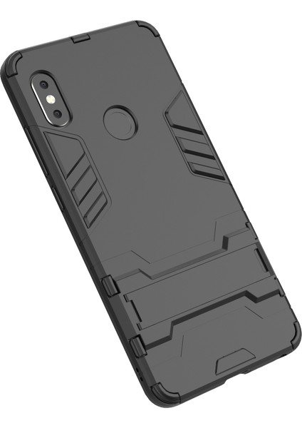 Shockproof Pc+Tpu Hibrid Kickstand Telefon Kılıfı Xiaomi Redmi Note 5 Pro (Çift Kamera)/redmi Note 5 (Çin) -Black (Yurt Dışından)