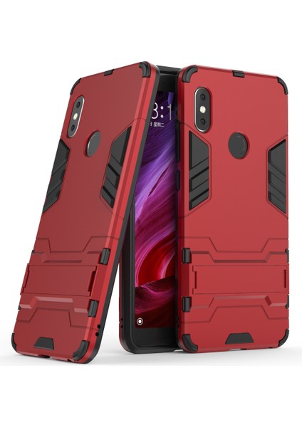 Shockproof Pc+Tpu Hibrid Kickstand Mobil Geri Back Case Xiaomi Redmi Note 5 Pro (Çift Kamera)/redmi Note 5 (Çin) -Red (Yurt Dışından)