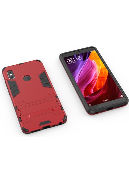 Shockproof Pc+Tpu Hibrid Kickstand Mobil Geri Back Case Xiaomi Redmi Note 5 Pro (Çift Kamera)/redmi Note 5 (Çin) -Red (Yurt Dışından)