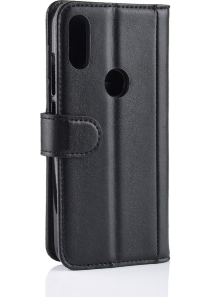 Xiaomi Redmi Için Orijinal Deri Deri Cüzdan Koruyucu Kılıf Not 7s /not 7 /not 7 Pro (Hindistan) -Black (Yurt Dışından)