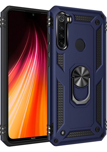 Hibrid Pc Tpu Kickstand Zırh Telefon Kabuğu Xiaomi Redmi Note 8t-Blue Için (Yurt Dışından)