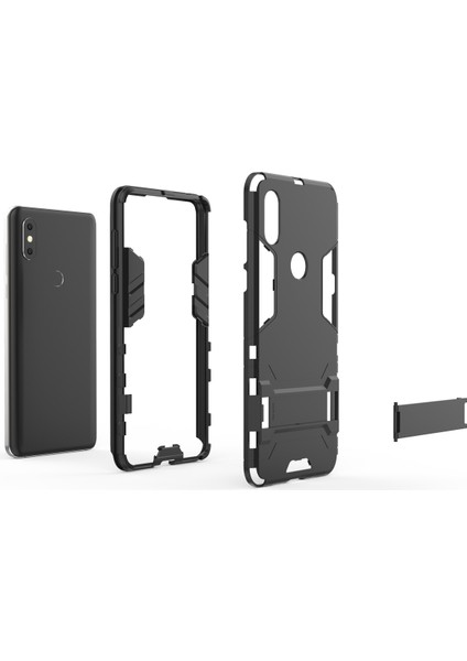 Xiaomi Mi Mix 3/mix 3 5g-Black Için Serin Koruma Plastik Tpu Hibrit Kılıf (Yurt Dışından)