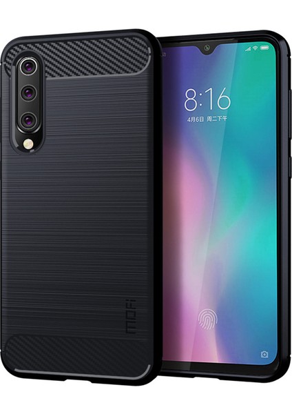 Karbon Fiber Doku Xiaomi Mi 9 Se-Black Için Fırçalı Tpu Kapağı (Yurt Dışından)