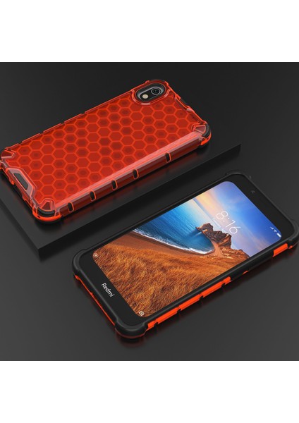 Petek Deseni Tpu+Pc Hibrit Şok Geçirmez Telefon Xiaomi Redmi 7A-RED Için (Yurt Dışından)