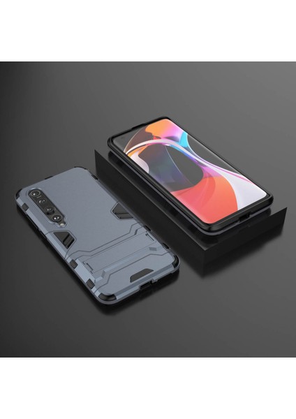 Xiaomi Mi 10-Blue Için Kickstand Gövdeli 2'si 1 Arada Plastik+Tpu Telefon Kabuğu (Yurt Dışından)