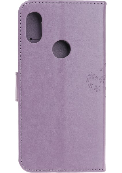Baskı Ağacı Baykuş Cüzdan Standı Deri Flip Telefon Kılıfı Xiaomi Redmi Not 7s/not 7/not 7 Pro (Hindistan)-Işık Mor (Yurt Dışından)