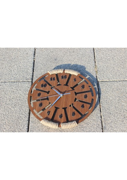 Halat Sarmalı Dekoratif Ahşap Duvar Saati fiyatları