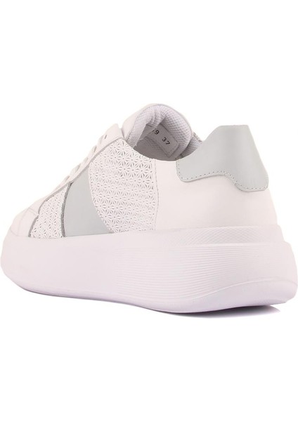 Sail Lakers - Beyaz Deri Bağcıklı Kadın Günlük Ayakkabı fırsatları