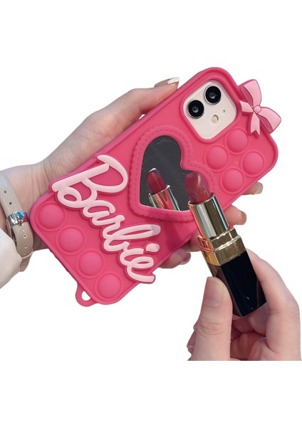 iPhone 12 Için Barbie Desenli Telefon Kılıfı - Kırmızı (Yurt Dışından)