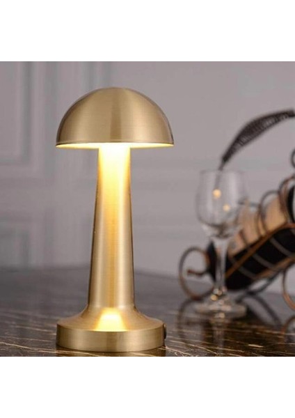 Retro Dokunmatik Mantar Model Şarjlı LED Masa Lambası