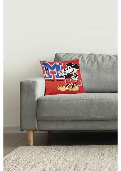 Mickey Mouse Red Disney Lisanslı Dekoratif Yastık 40X40