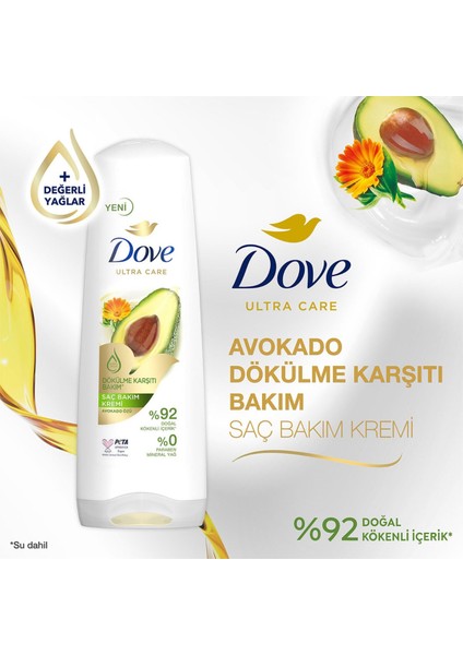 Saç Bakım Kremi Dökülmeye Karşı Bakım Avokado Özü & Kalendula Özü 350 ml X3