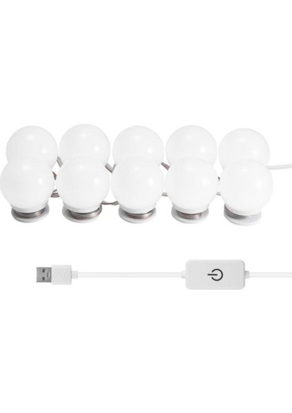 Home Dekor Hediye Dekoratif Nostalji Makyaj Aynası Lambası 10'lu Beyaz LED Işıklı Lamba Usb'li Nostalji LED Lamba