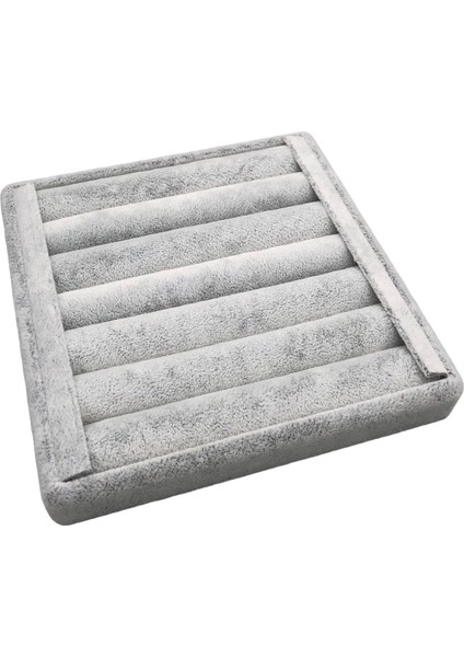 Yerli Üretim Süet Kumaş Gri Renk 15 cm / 15 cm Yüzük Sergileme Standı
