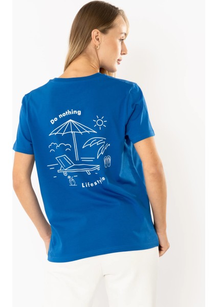 Nothing Regular T-Shirt Kadın - Saks Mavi