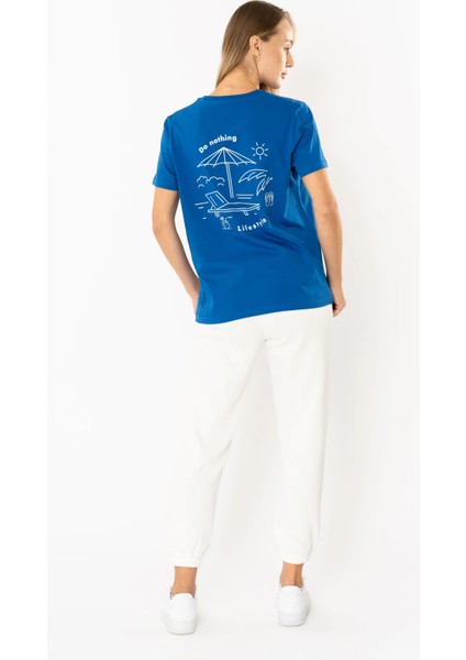 Nothing Regular T-Shirt Kadın - Saks Mavi fırsatları