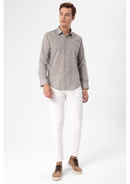 Köşeli Manşet Slim Kalıp Armürlü Gömlek fiyatları