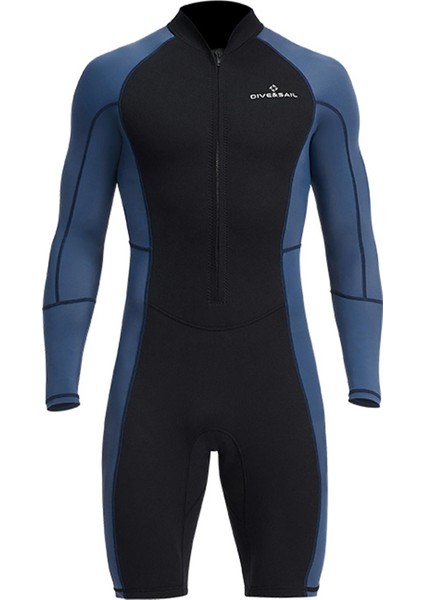 Erkekler Wetsuit Shorty Tüplü Dalış Takımı Su Sporları Şnorkel Yasağı Için Uzun Kollu L (Yurt Dışından)