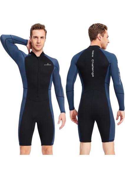 Erkekler Wetsuit Shorty Tüplü Dalış Takımı Su Sporları Şnorkel Yasağı Için Uzun Kollu L (Yurt Dışından)