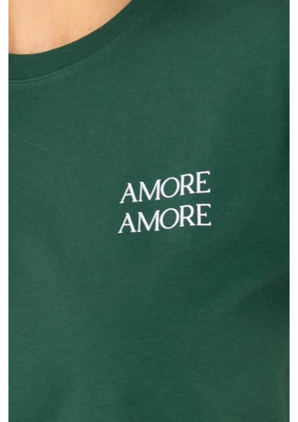 Amore Regular T-Shirt Kadın - Yeşil fırsatları