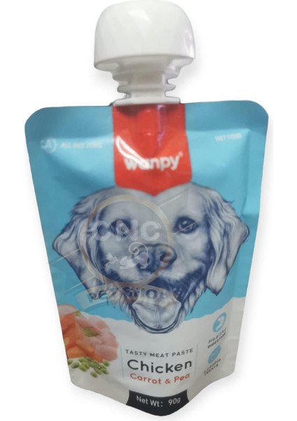 Taze Tavuklu Havuçlu Bezelyeli Et Ezme Sıvı Köpek Maması Ödül 90 G